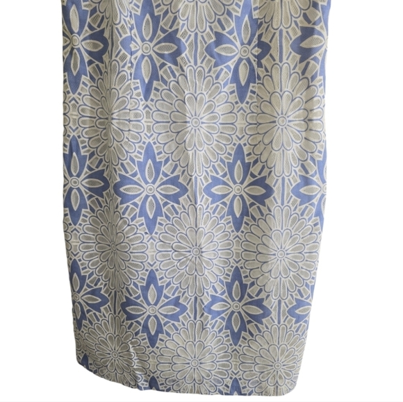 Talbots Periwinkle and White Mesh Lace Overlay Shift Dress Lined 10 - Picture 4 of 9